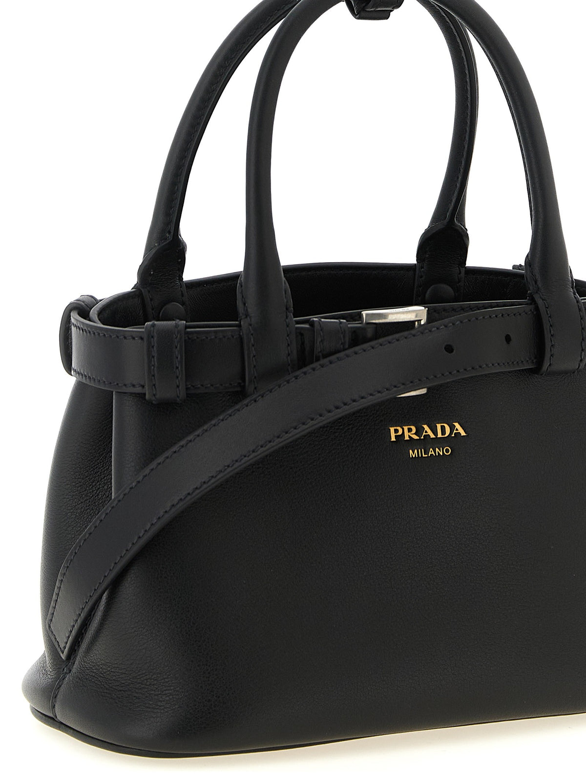 PRADA Buckle Small Handbag Black, view 3