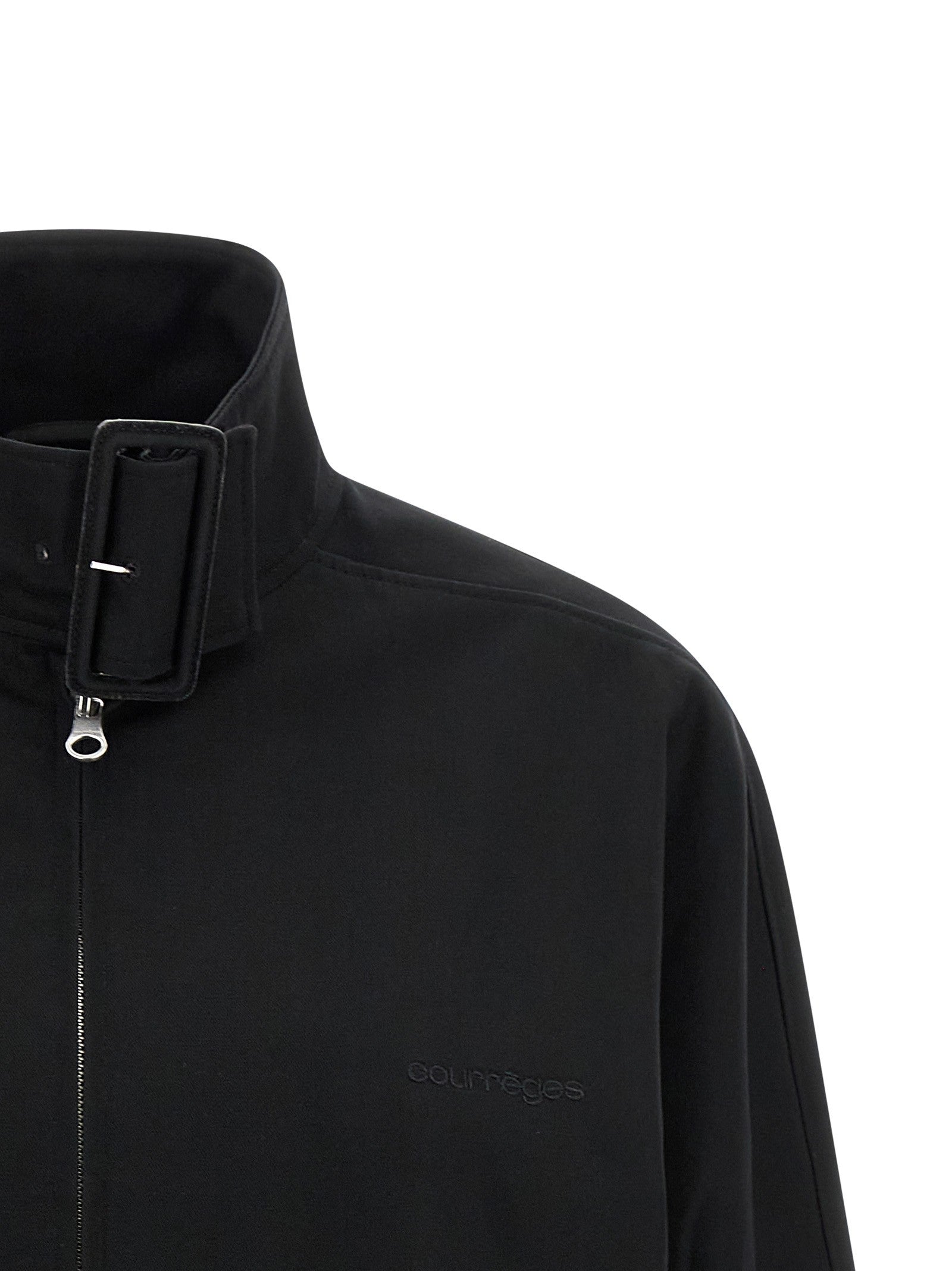 courrèges Buckle Zipped Bomber Jacket Black
