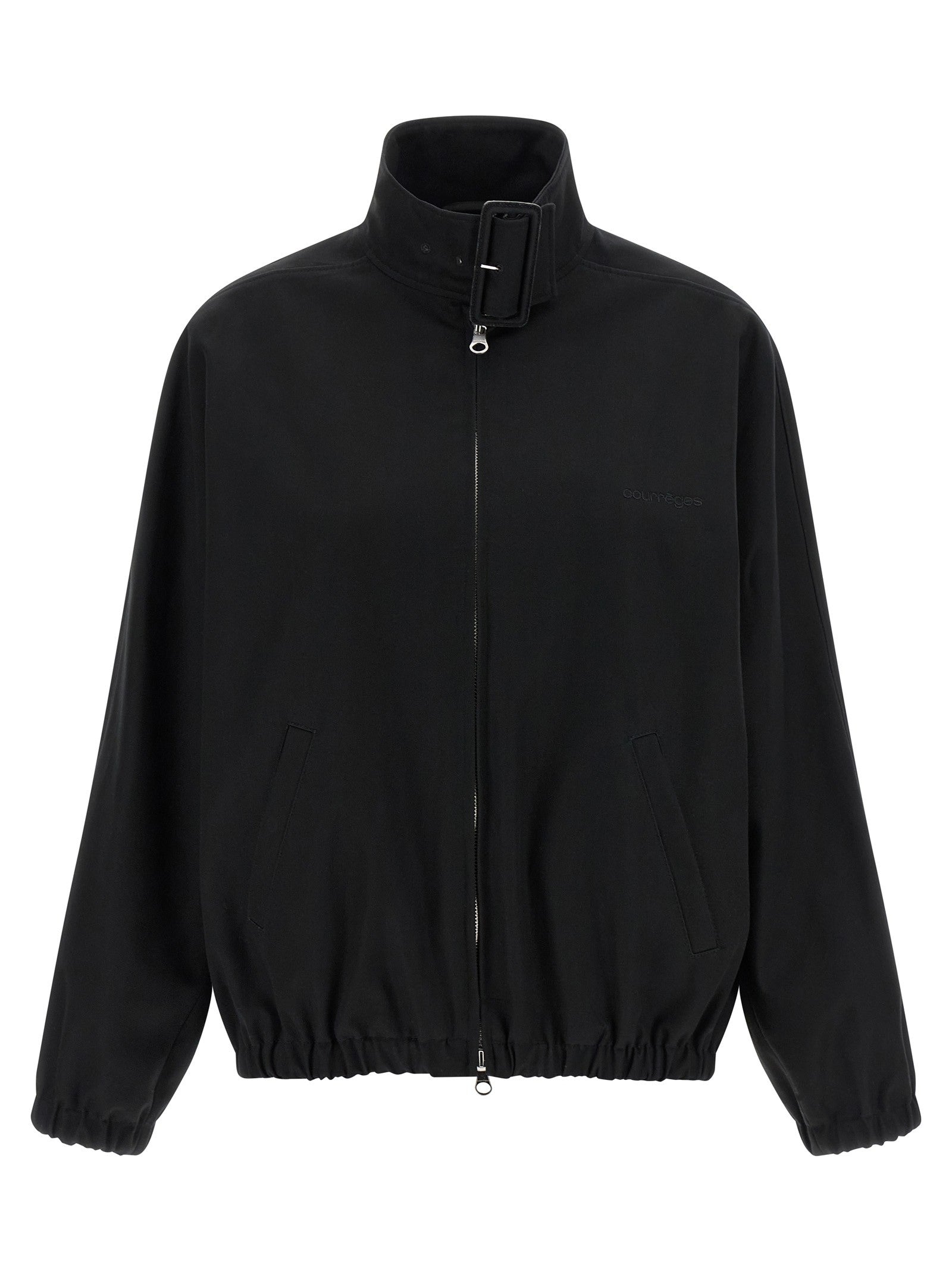 courrèges Buckle Zipped Bomber Jacket Black