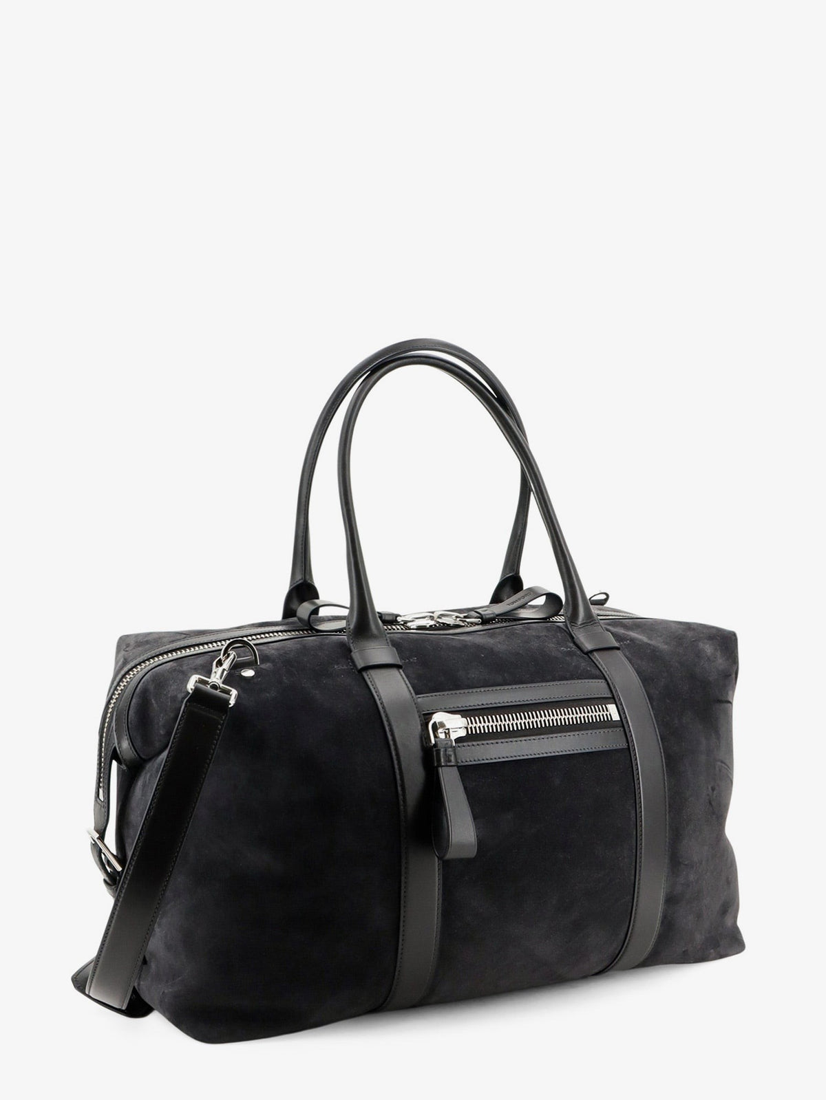 Tom Ford Men's Buckley Holdall Suede Travel Bag Grey, view 3