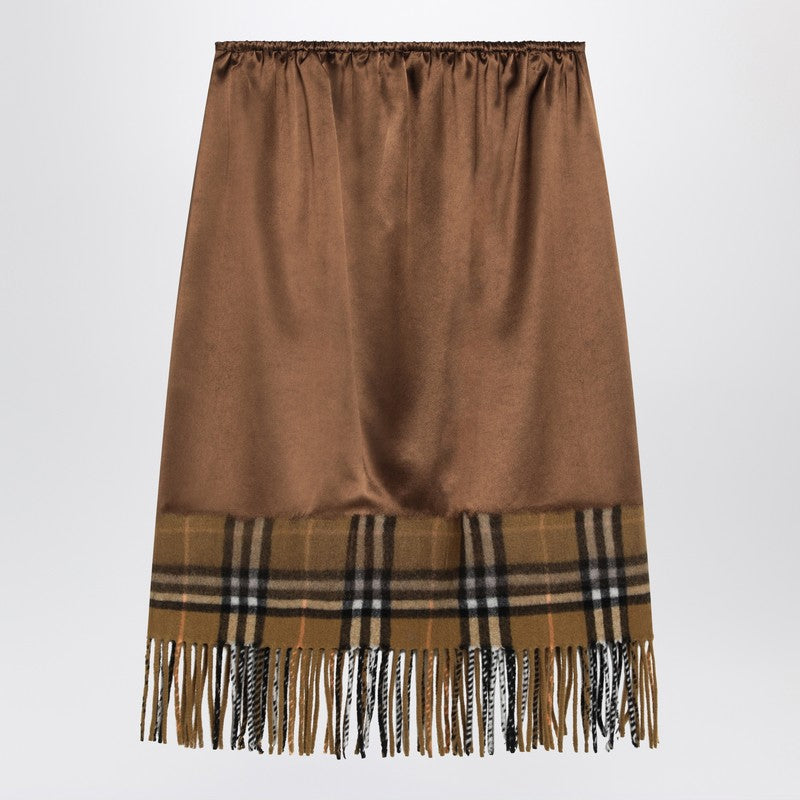 Burberry - Burberry Satin skirt with Check panel - Skirts
