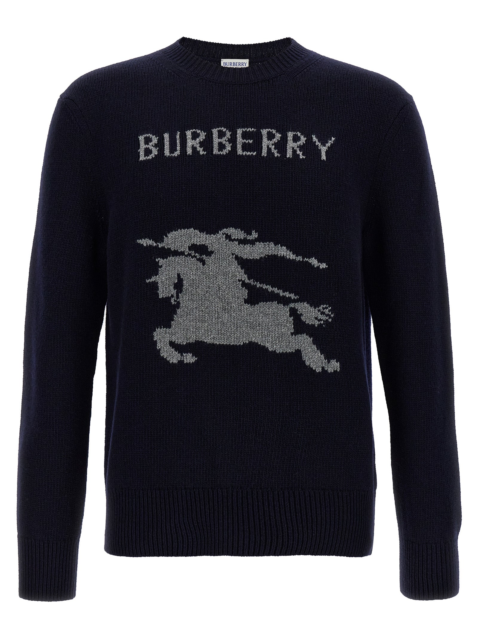 BURBERRY - BURBERRY - Logo intarsia sweater - Men’s Knitwear