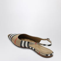 Burberry - Burberry Ballerine slingback Birdie Check - Slippers &amp; Flip-flops