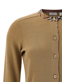 BURBERRY - BURBERRY - Check insert cardigan - Women’s Knitwear
