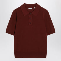 Burberry - Burberry Bordeaux wool polo shirt - Topwear