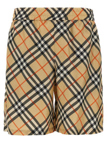 BURBERRY - BURBERRY - Check silk bermuda shorts - Men’s Bottoms