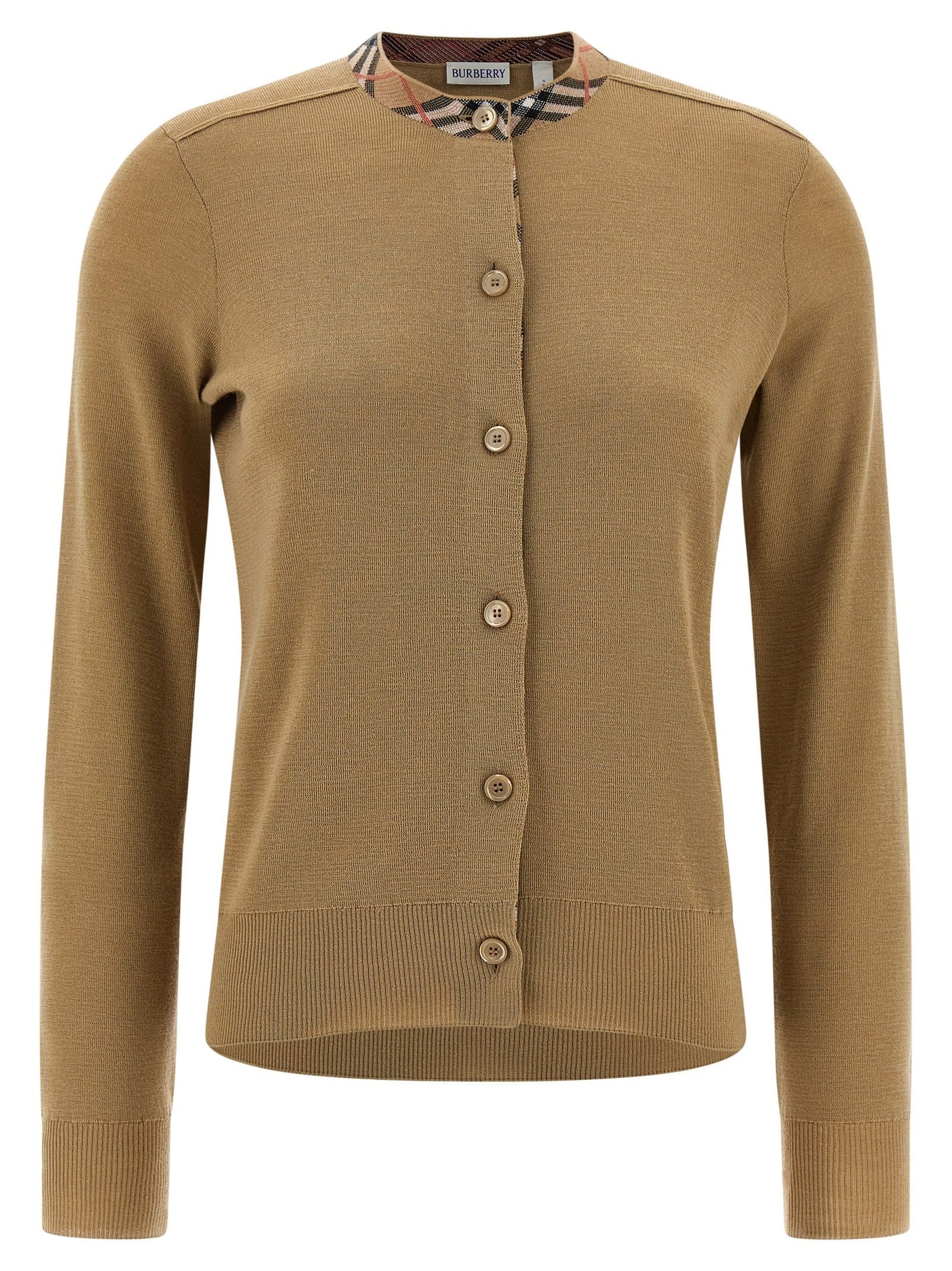 BURBERRY - BURBERRY - Check insert cardigan - Women’s Knitwear