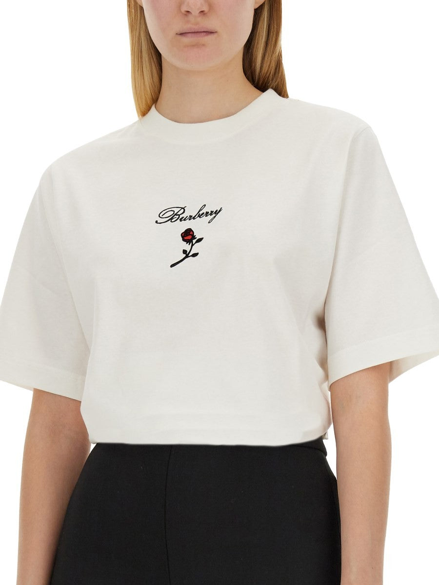 Burberry - Burberry T Shirt With Logo - Woman-&gt;Clothing-&gt;t-shirts