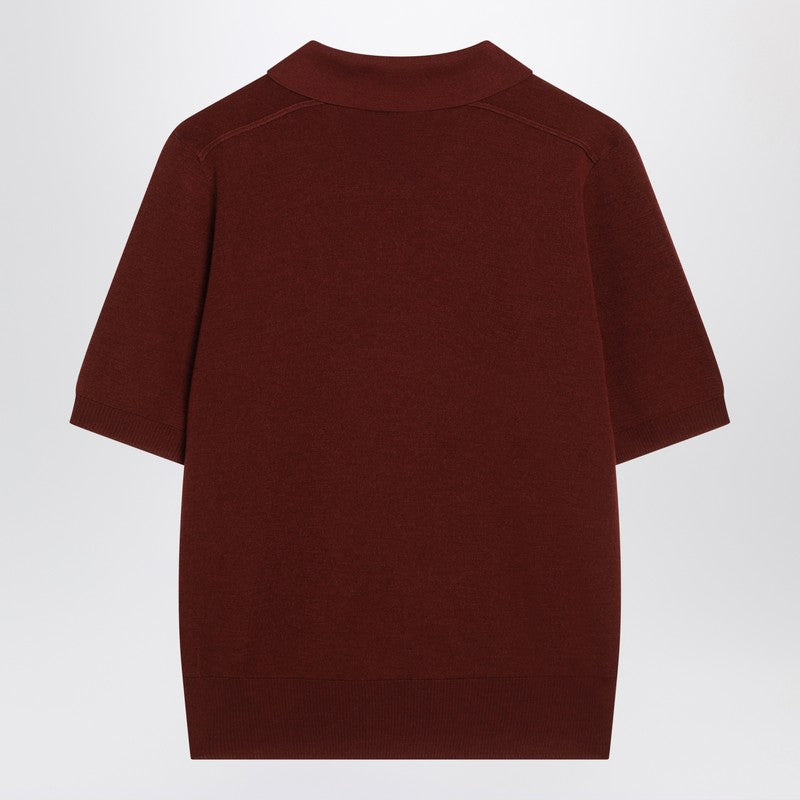 Burberry - Burberry Bordeaux wool polo shirt - Topwear