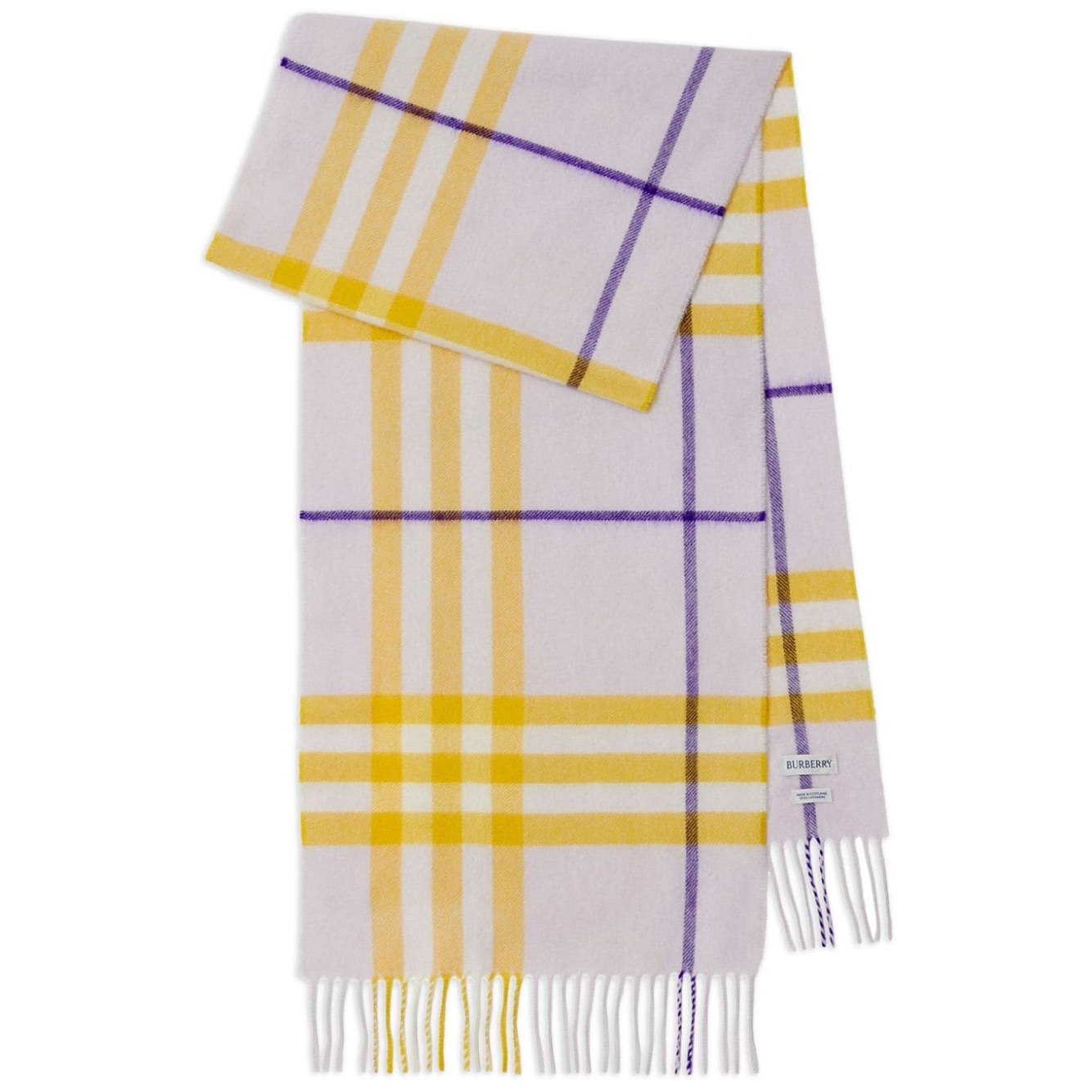 Burberry - Burberry checked fringed-edge cashmere scarf - Scarves Hats &amp; Gloves