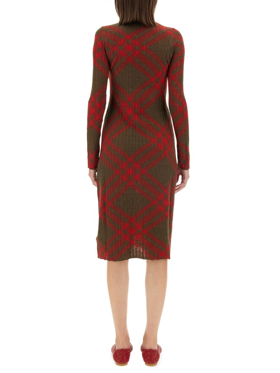 Burberry - Burberry Check Wool Blend Dress - Women’s Clothing