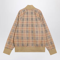 Burberry - Burberry Beige sweatshirt with Check motif in jacquard - Jackets