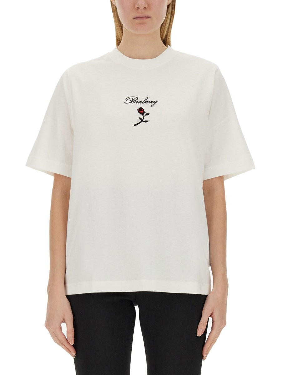 Burberry - Burberry T Shirt With Logo - Woman-&gt;Clothing-&gt;t-shirts