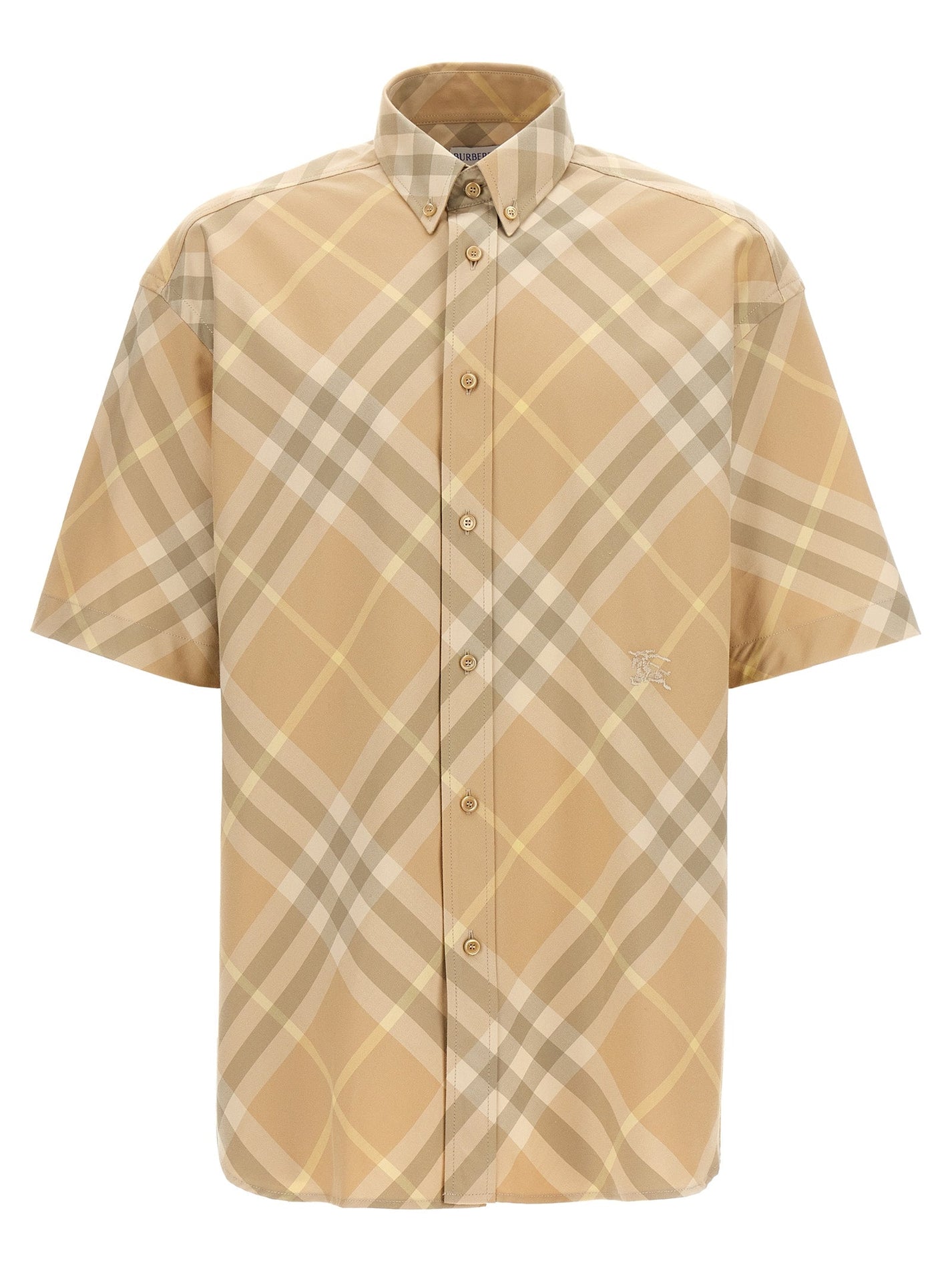 BURBERRY - BURBERRY - Logo embroidery check shirt - Men’s Tops
