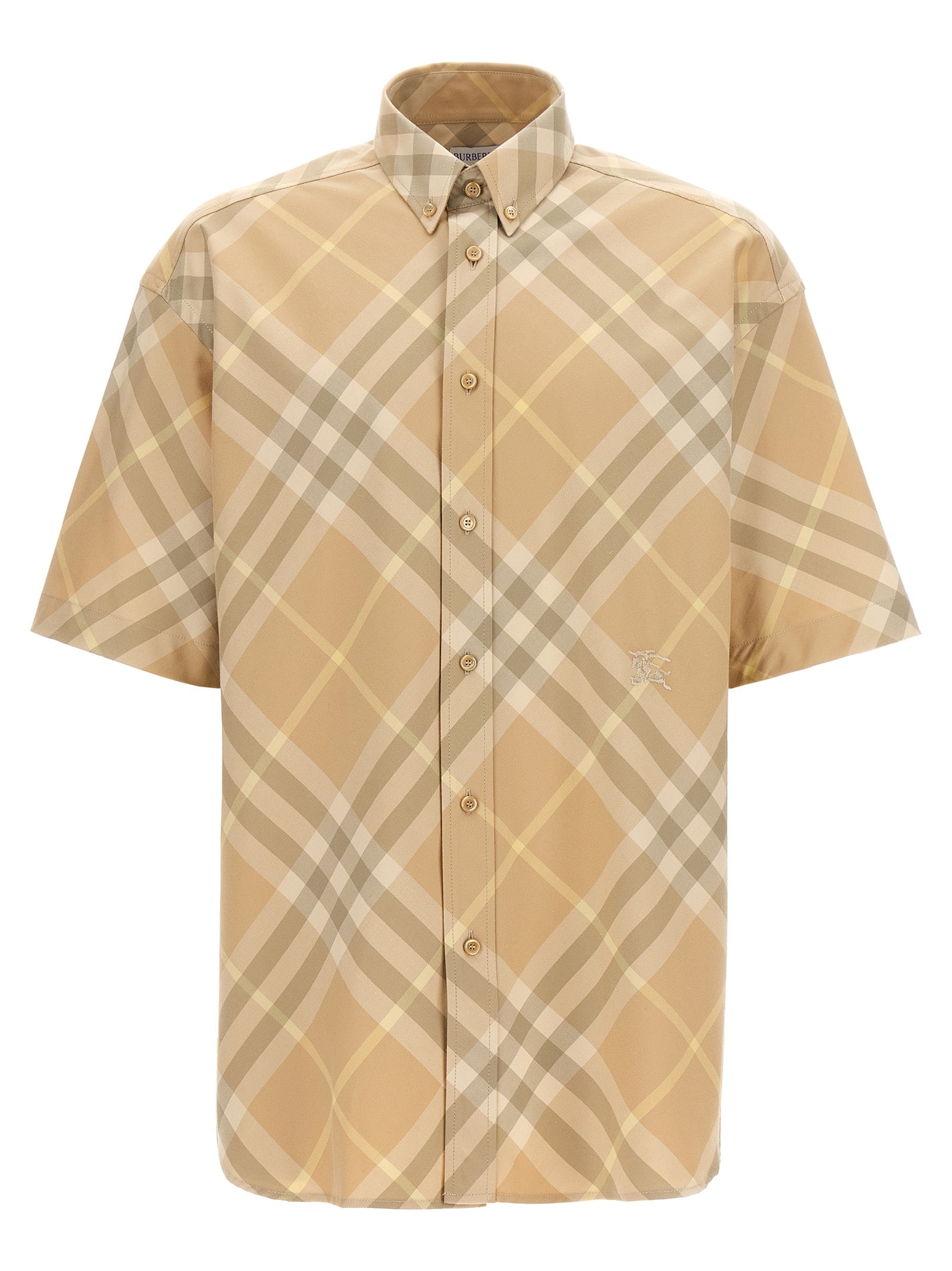 BURBERRY - BURBERRY - Logo embroidery check shirt - Men’s Tops