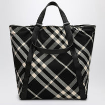 Burberry - Burberry Black/calico cotton-blend tote bag with Check pattern - Shopper