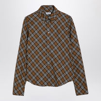 Burberry - Burberry Oxid-coloured Check cotton shirt - Shirts