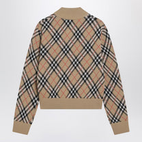 Burberry - Burberry Check wool zip-up cardigan - Topwear