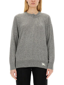 Burberry - Burberry Cashmere Sweater With Kilt Pin - Women’s Knitwear