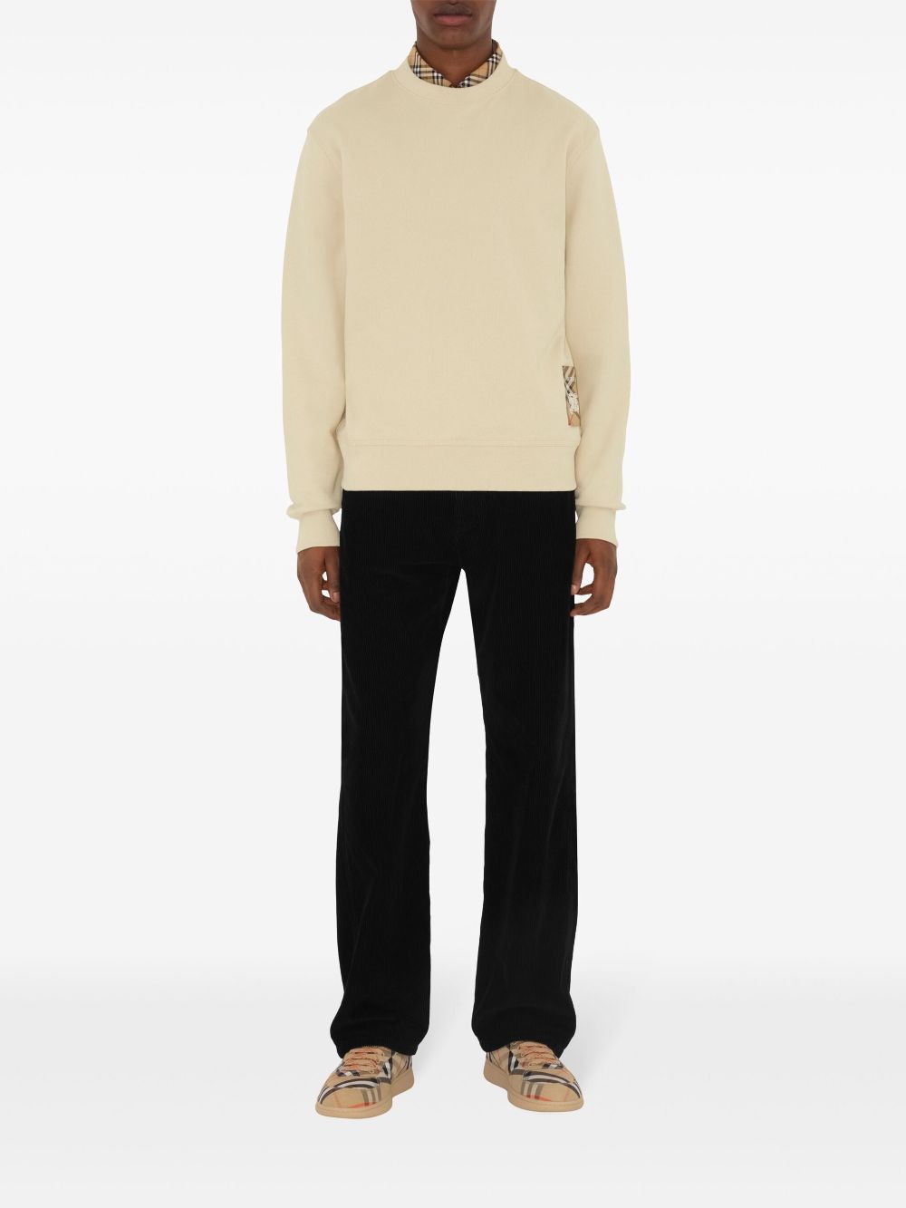 Burberry - Burberry Cotton sweatshirt with Check label - Topwear