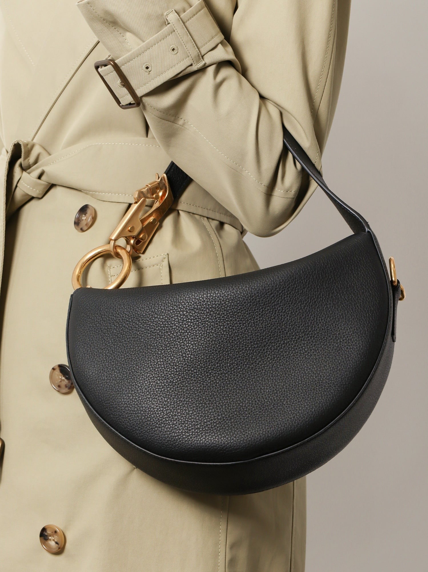 Burberry - Burberry Knight Arc Leather Shoulder Bag - Women’s Bags
