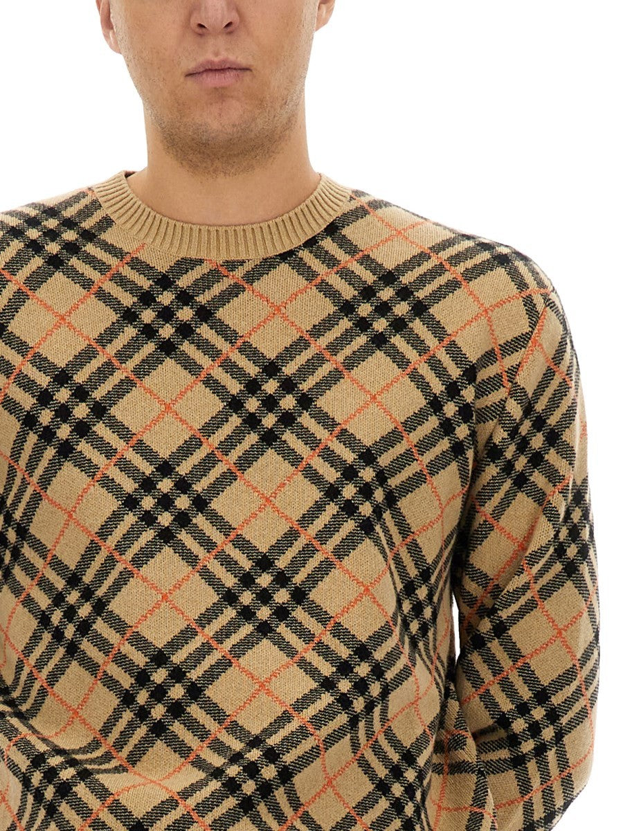 Burberry - Burberry Cashmere Check Sweater - Men’s Knitwear