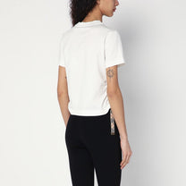 Burberry - Burberry White T-shirt with check pattern detail - Topwear