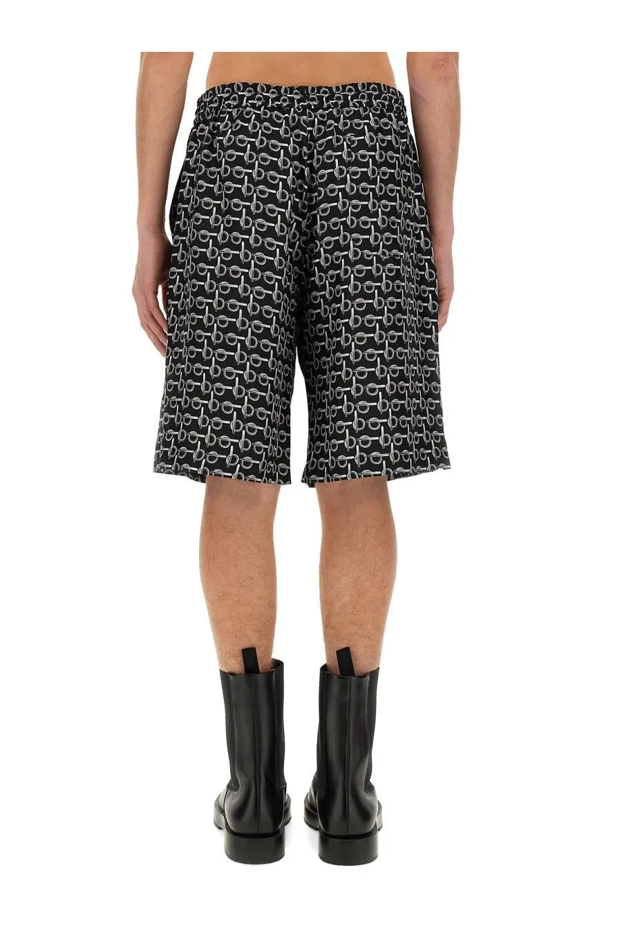 Burberry Men's All over Print Bermuda Shorts Black, view 3