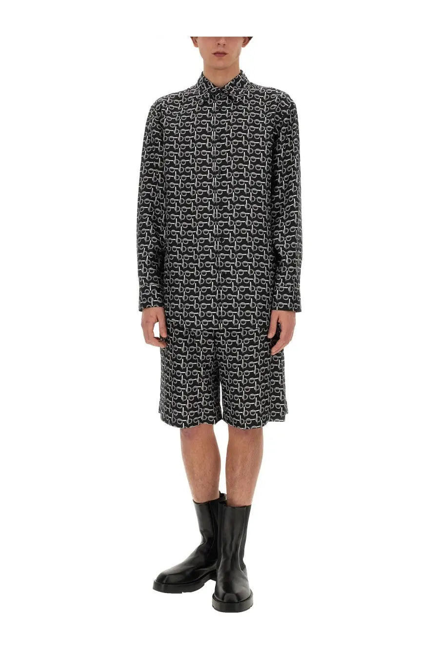Burberry Men's All over Print Bermuda Shorts Black, view 2