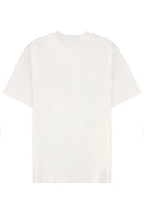 White cotton t-shirt with relaxed fit and crew neckline for burberry men’s check shirt white collection
