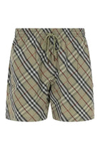 Burberry Men's Check Swimsuit Green
