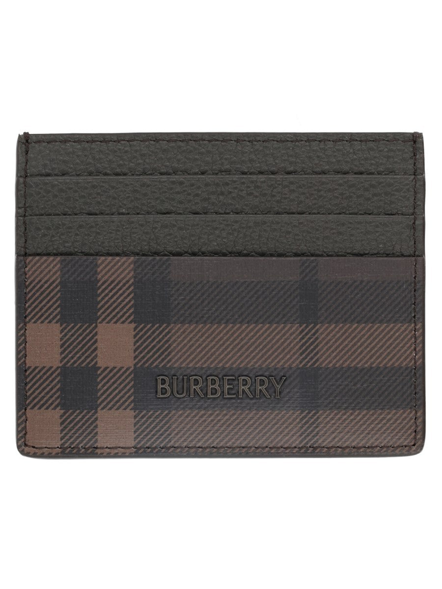 Burberry Men's Credito Check Card Holder Brown
