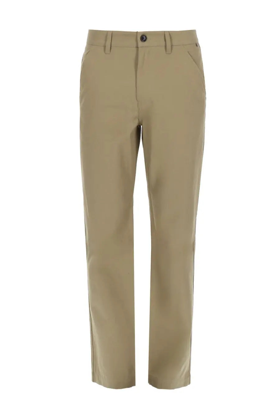 Burberry men’s pantalone arthur beige khaki straight-leg chino pants with button closure and subtle stitching details