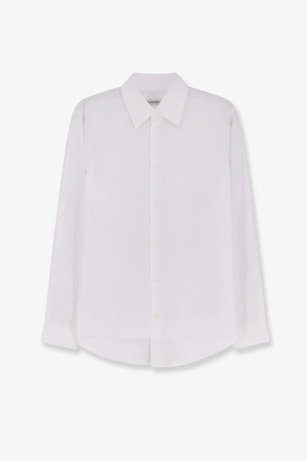 Burberry men’s Sam organic cotton shirt white with classic collar long sleeves smooth lightweight fabric