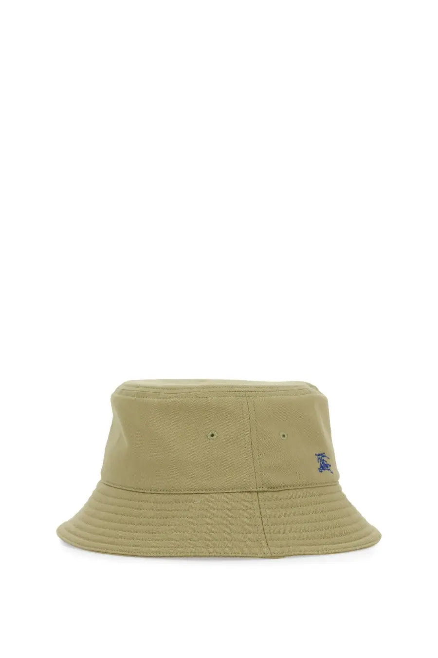 Beige Burberry unisex baseball cap with subtle blue embroidered logo on the side made from soft fabric