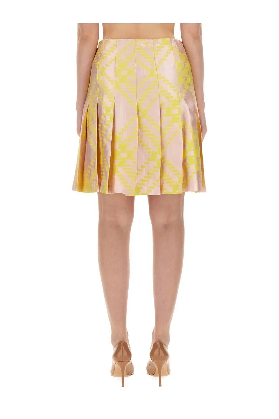Burberry Women's Check Pattern Skirt Multicolor, view 3