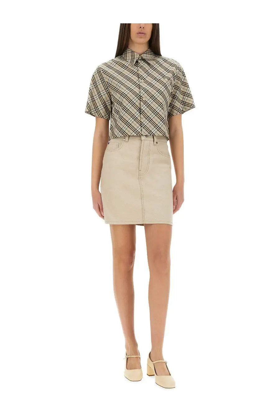 Burberry Women's Denim Skirt Beige, view 2