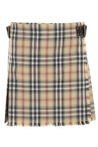 Burberry Women's Wool Check Kilt Mini Skirt Multicolor