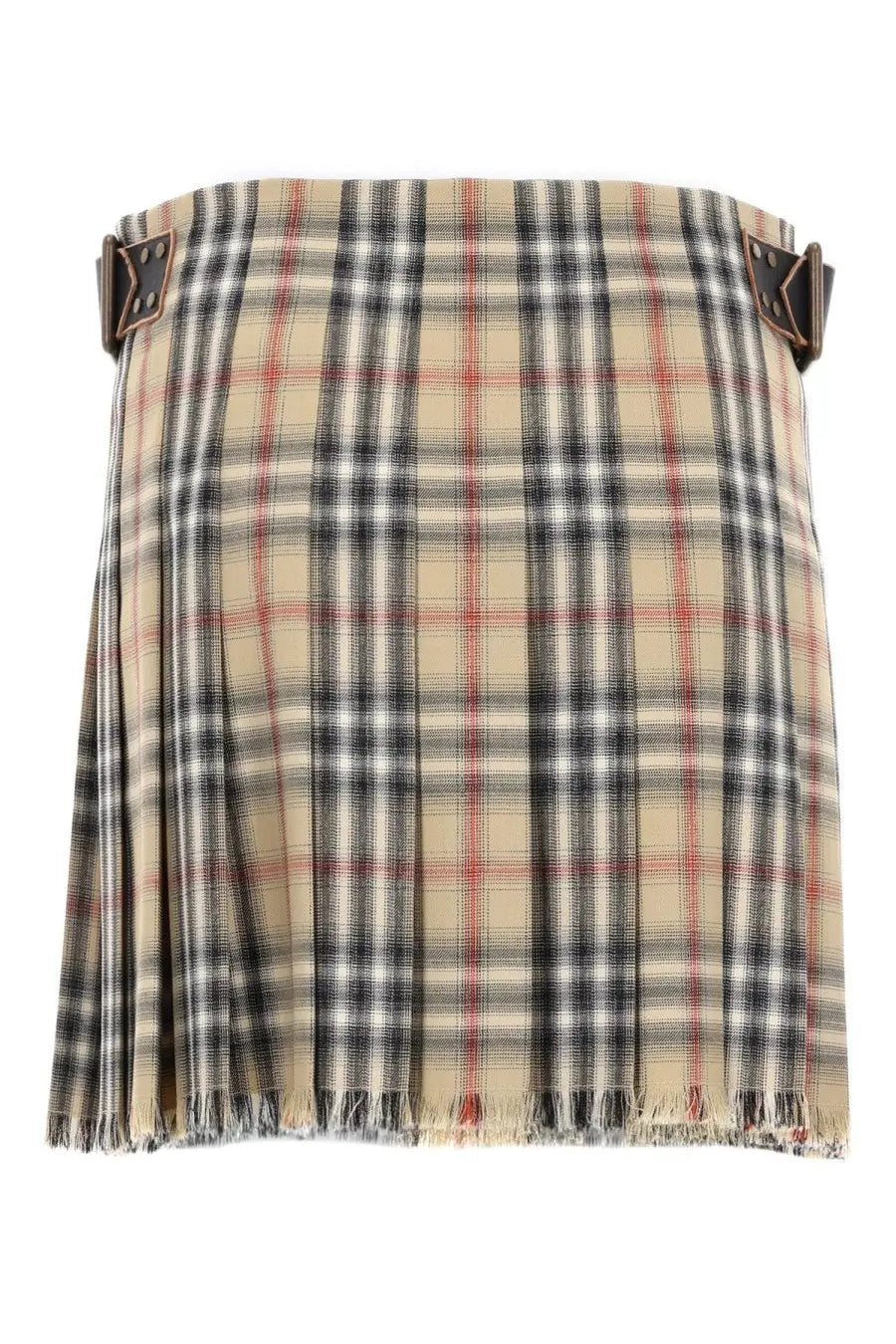 Burberry Women's Wool Check Kilt Mini Skirt Multicolor, view 2