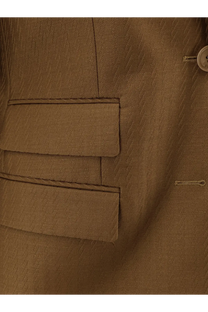 Burberry women’s siora tan wool and mohair blazer with two flap pockets and single button closure