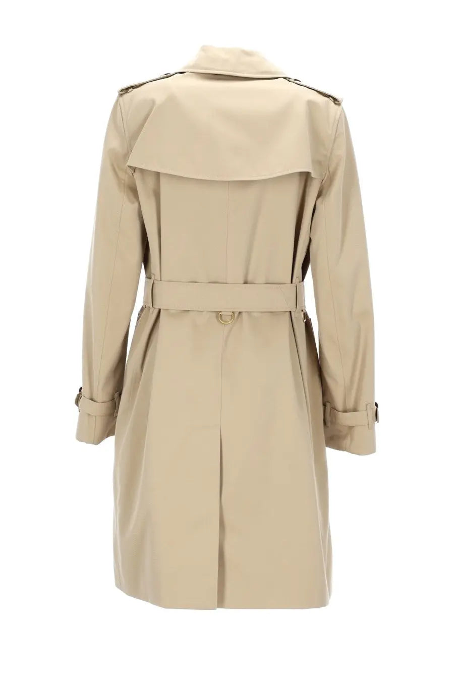 Burberry women’s trench Heritage Kensington beige coat with belted waist and classic collar in lightweight fabric