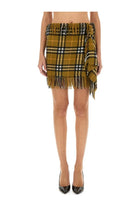 Burberry Women's Wool and Cashmere Check Scarf Style Skirt Multicolor