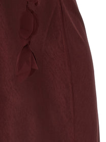 self-portrait Burgundy Satin Flower Midi Dress Red