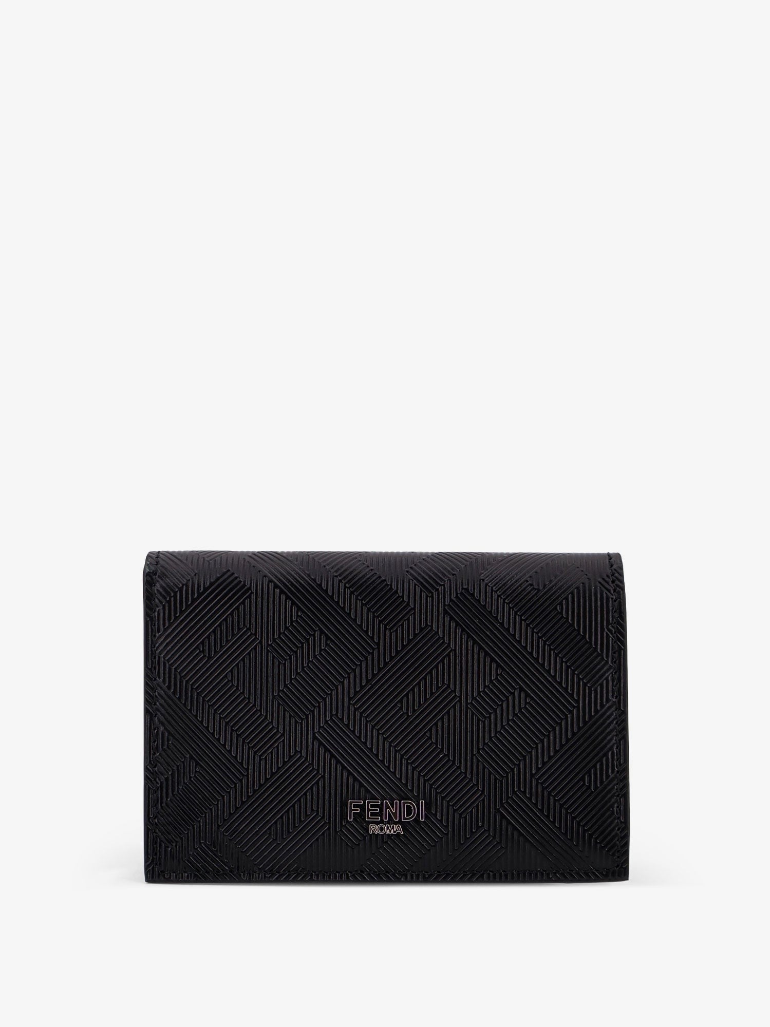 Fendi Men's Business Leather Card Holder Black