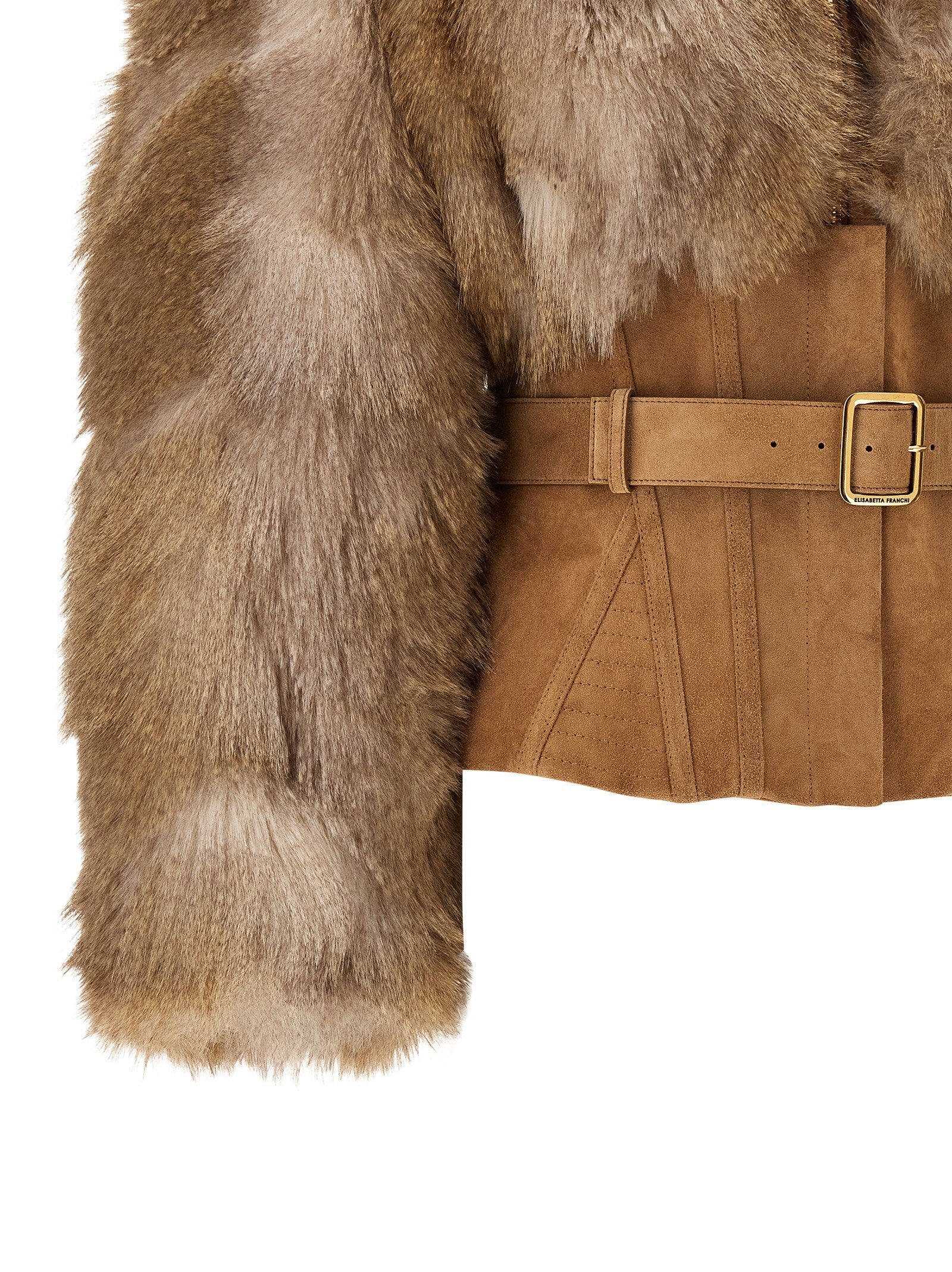 Elisabetta Franchi Bustier and Belted Jacket Brown