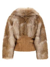 Elisabetta Franchi Bustier and Belted Jacket Brown