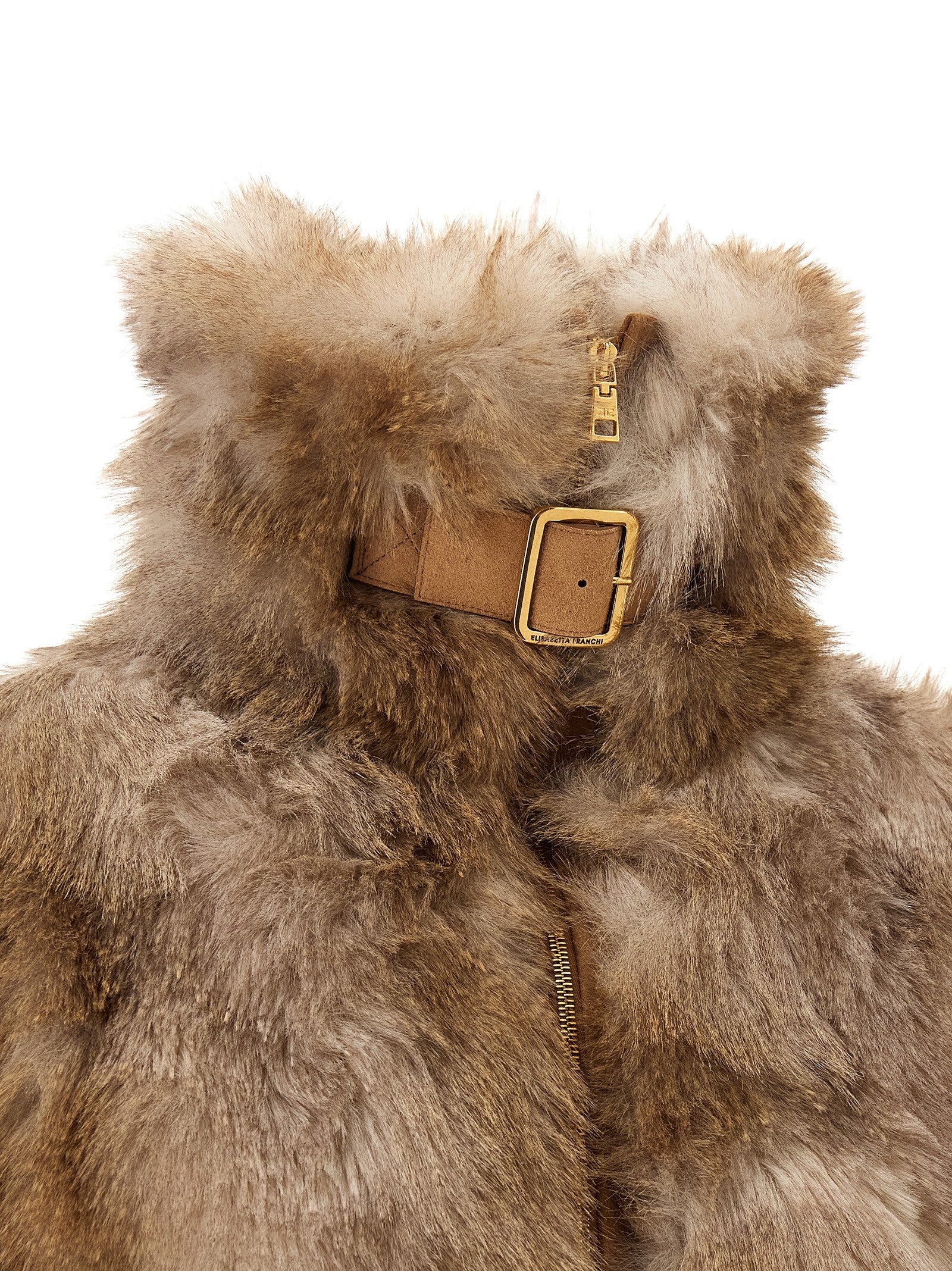 Elisabetta Franchi Bustier and Belted Jacket Brown
