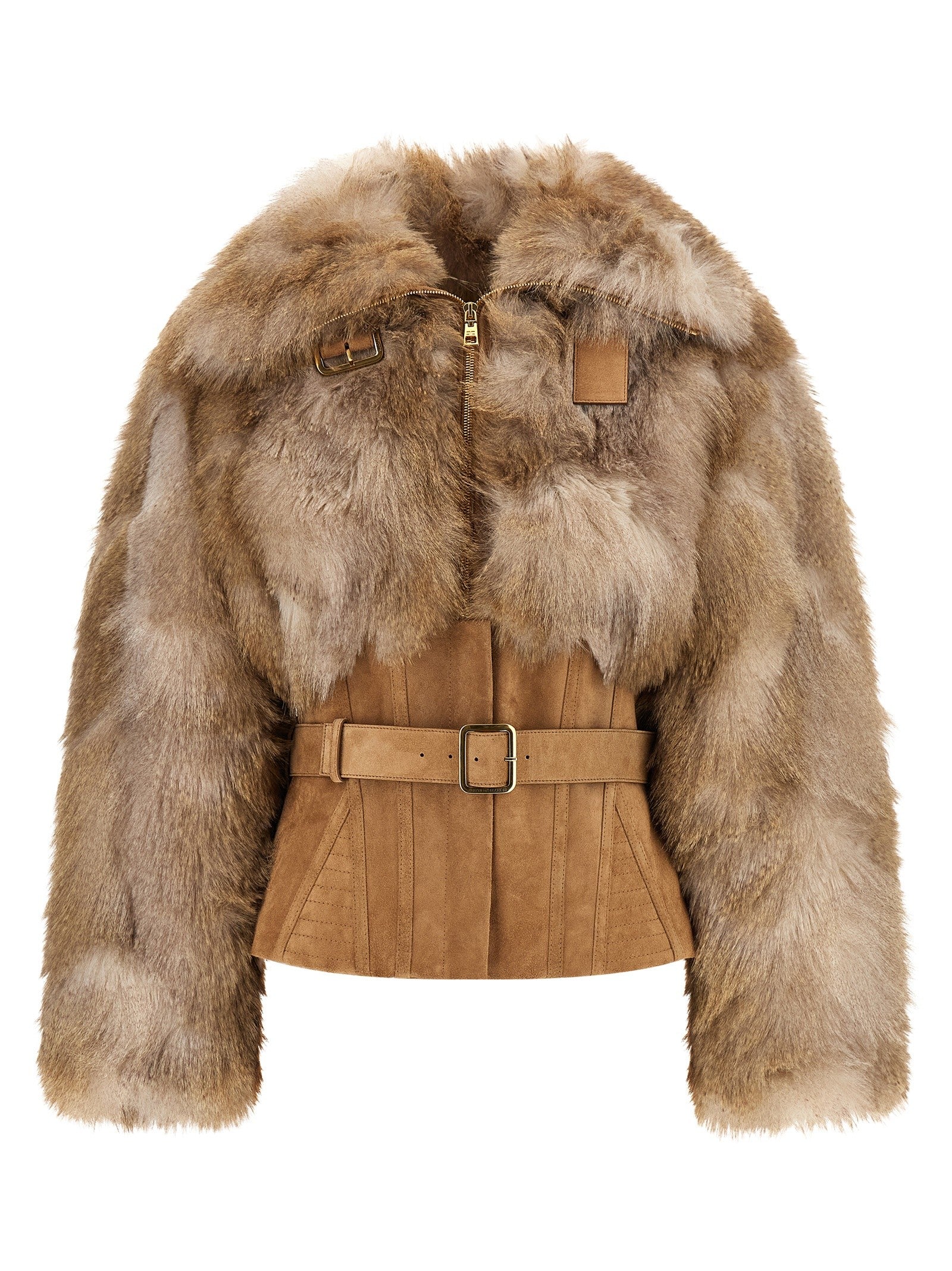 Elisabetta Franchi Bustier and Belted Jacket Brown