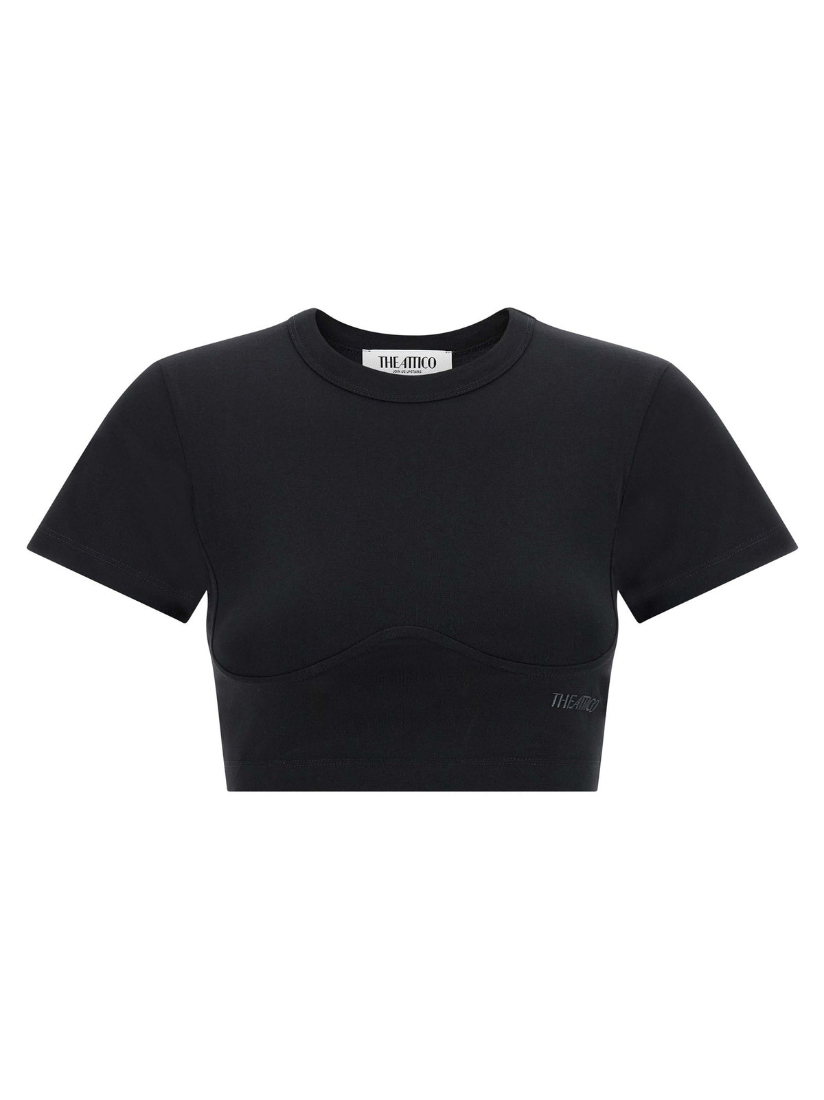 The Attico Bustier Crop Shirt Black