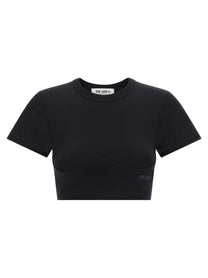 The Attico Bustier Crop Shirt Black